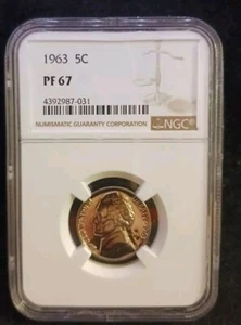 1963 NGC PF67 Jefferson Nickel Coin - Picture 1 of 2