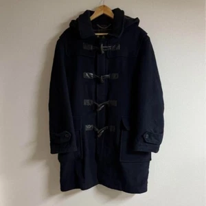 Barbour Duffle Coat Wool Navy Size L (UK 44) Men Pre-owned Japan Free Shipping - Picture 1 of 5