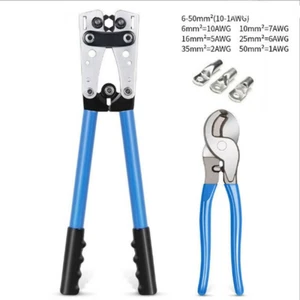 6-50mm² Crimpzange Kabelschuhzange Quetsch Zange Presszange Abisolierzange - Bild 1 von 12