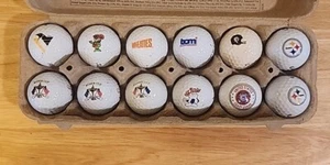 12 pelotas de golf con logotipo mixto (Steelers, Ryder Cup, USCG, Wheaties, Pittsburgh Penguins) - Imagen 1 de 3