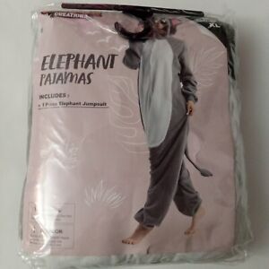 Spook Tacular Creations Elephant PJ Jumpsuit 1 Pc Adult Sz XL Gray New