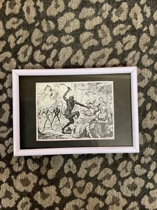 Scarce Art Print , Occult ,Witchcraft ,Satanism , FRAMED , The Devil Demons - Picture 1 of 3