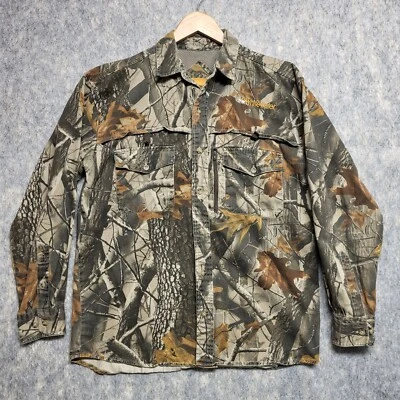 Whitewater Shirt Mens Medium Vented Realtree Hardwoods Camo Hunting Button Up - Image 1 of 4