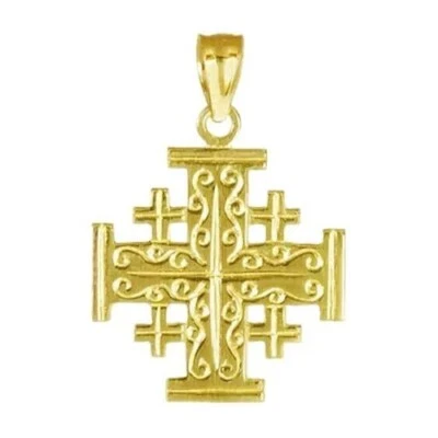 New 14k Gold Jerusalem Cross Pendant - Image 1 of 3