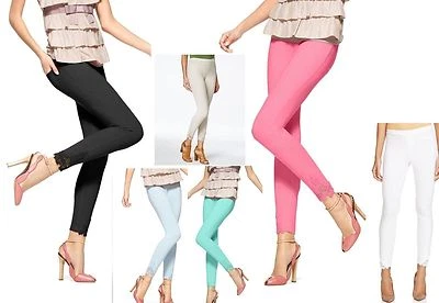 Leggings para mujer Tono ribete de encaje piqué skimmer Leggings XS, S, M, L, XL Foto 1 de 4