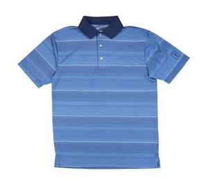 PGA Tour diagonal gestreiftes kurzärmliges Herren Polo Golf Shirt S neu mit Etikett Peacoat - Bild 1 von 1