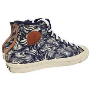 PF Flyers High Top Sneakers Mens 9.5 Womens 11 Blue Canvas Leather Rigid Wedge - Picture 1 of 13