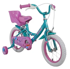 Dawes Girls 14" Princess Bike & Doll Carrier Seat Kids Bicycle for 3+ Years Old - Picture 1 of 8