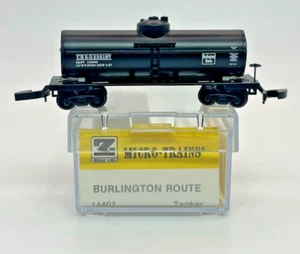 Z Scale Micro-Trains 14407 Burlington Route Tanker Freight Car Original Box - Picture 1 of 8
