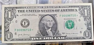 $2017 ONE DOLLARS $ FRN FEDERAL RESERVE*STAR NOTES*(( Very Low Print )) - Picture 1 of 6