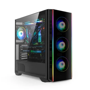 PCCOOLER MASTER-LE400 Gehäuse, Kabelmanagement, Gehärtetes Glas, mit RGB-LEDs - Bild 1 von 6