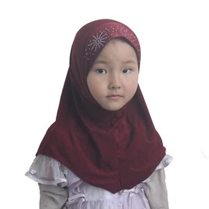 Girls Kids Muslim Hijab Islamic Scarf Shawls Simple Style Polyester about 45c... - Picture 1 of 5