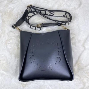 STELLA McCARTNEY Mini Tote Bag Punching Logo Crossbody Bag Black Outlets - Picture 1 of 7
