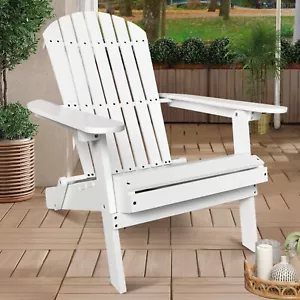 Folding Patio Chair Adirondack Chair Weather Resistant Outdoor Fire Pit Chair - Picture 1 of 8