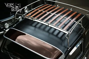 Volkswagen Beetle Bug Roof Rack wood stainless steel dismantled - Picture 1 of 13