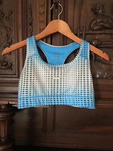 Sujetador deportivo Nike Pro Dry-Fit azul gris estampado de puntos talla S pequeño Racerback - Imagen 1 de 6