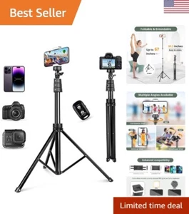 Cell Phone Tripod for Live Streaming, Vlogging - iPhone, Android Compatible - Picture 1 of 8