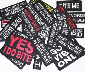 slogan phrase words biker iron sew on repair patches motorbike cycle jackets - Foto 1 di 33