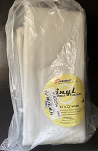 Skilcraft Vinyl Shower Curtain 72” x 72” White brand new In Plastic Package - Picture 1 of 3