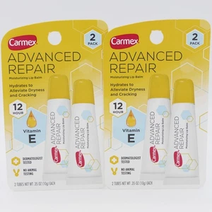 Carmex Advanced Repair feuchtigkeitsspendender Lippenbalsam 12 Stunden Hydration 2 Packungen mit 2 Tuben - Bild 1 von 2