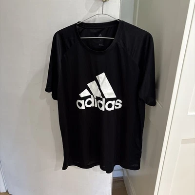 Adidas Men’s Climalite Performance Training T-Shirt — Black / White Logo - XL - image 1 of 4