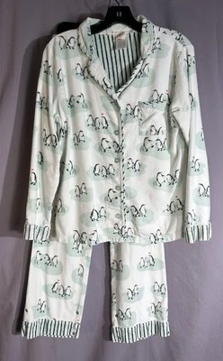 Munki Munki Mujer Talla M, Franela Estampado Pingüino Conjunto de 2 Piezas Pijama Prendas para Dormir Foto 1 de 4