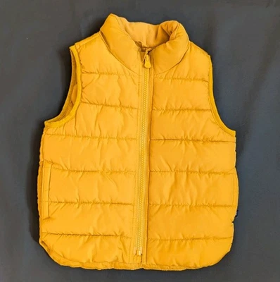 Baby Gap 2 Yr Gold Puffer Vest Cold control Water Resistant Full Zip  - Image 1 of 4