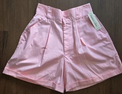 Pantalones cortos de cintura alta Hunters Glen rosa bebé años 80 NOS. Mujer pequeña/mediana... Foto 1 de 4