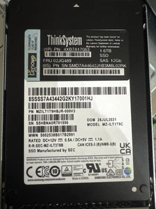Lenovo Thinksystem 1.6TB 12Gb SAS SSD 4XB7A17063 02JG489 - Picture 1 of 1