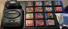 SEGA Genesis MK-1631 MEGA Bundle Lot w/ 15 Games! Contra And Streets Of Rage 2! 