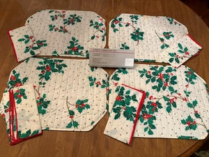 Set tovaglioli tappetino natalizio Sears 8 pezzi NOS-LEGGERO "COSÌ COM'È" - NATALE VINTAGE - Foto 1 di 9