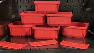 6 Red Low Profile Storage Bin Tray for Milwaukee Packout Organizers - Picture 1 of 1