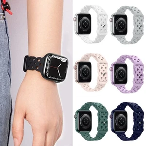 Bracelet en Silicone Dentelle pour Apple Watch Ultra/SE/Series 1-8 - Remplacemen - Zdjęcie 1 z 32