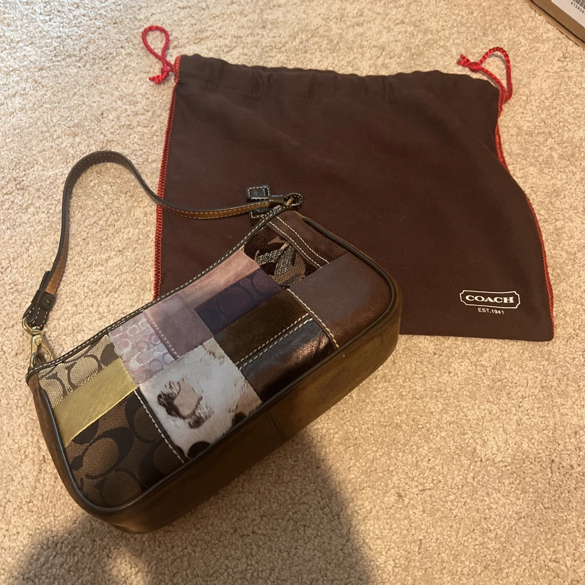 COACH Vintage Y2K Legacy Holiday Patchwork Demi Purse Wristlet Bag