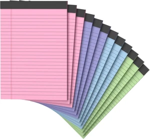 12 Pack Note Pads 5X8, Narrow Ruled Legal Pad Writing Pads 5X8, Multicolor Small - Picture 1 of 12