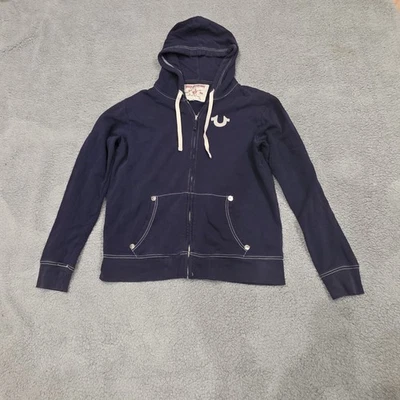 True Religion  Zip Up  Blue Hoodie 100% Cotton 2XL  - Image 1 of 4