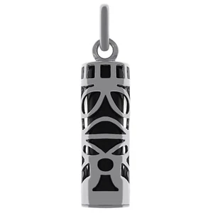 Pendentif Tiki polynésien en Argent 925 et Onyx - CHAÎNE en OPTION - Mixte - Imagen 1 de 9