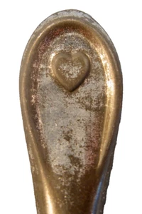 Tin Ice Cream Spoon Raised Heart Handle Decorative Unmarked Antique (O) - Picture 1 of 3