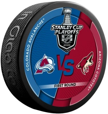 2020 Stanley Cup Playoff Dueling Puck Colorado Avalanche / Arizona Coyotes R-1 - Image 1 of 2
