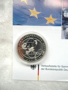 BRD - Deutschland 925er Silbermünze 10 € Münze + Flyer 2002 PP Währungsunion - Bild 1 von 5