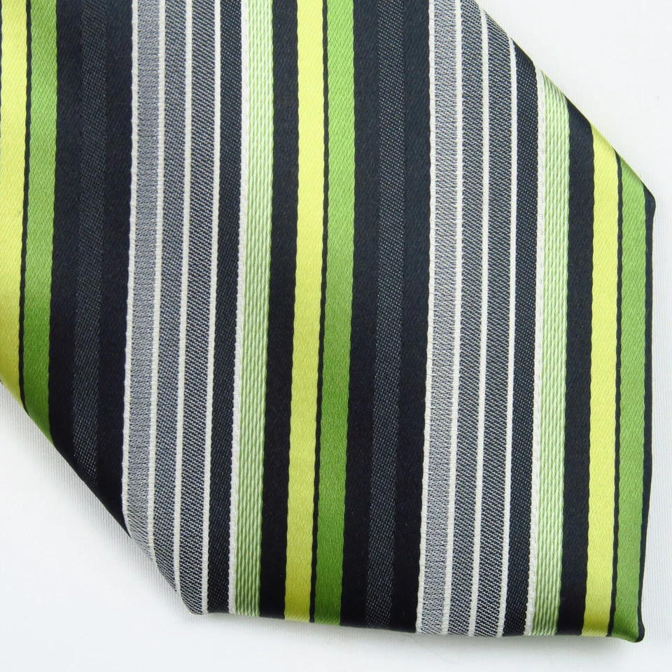 Corbata de cuello para hombre Colors by Alexander Julian verde gris diagonal a rayas 64x3 Foto 1 de 4