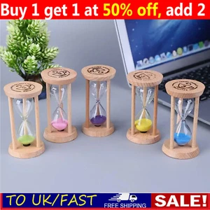 Sand Hourglass Timer 3 Minutes Egg Sandglass Timer Clock Home Decor Wooden Gift - Picture 1 of 23