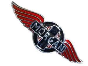 NEW VINTAGE MORGAN CARS METAL BONNET HOOD BADGE EMBLEM RED & BLACK - Picture 1 of 4