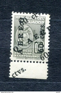 Ecuador 1950 Consular Service Diagonal in black Double Ovprt Offset ERROR 12606 - Picture 1 of 2