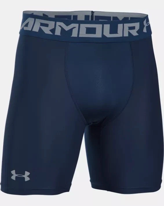 Under Armour HeatGear 2.0 Mid Compression Mens Shorts Running - Midnight Navy Large
