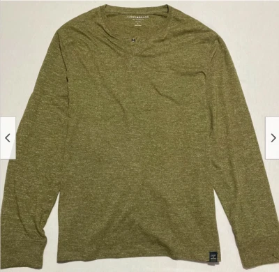 Lucky Brand Hombre Cuello Redondo Botón a Presión Henley (Oliva Oscura, MEDIANO) NUEVO CON ETIQUETAS Foto 1 de 4