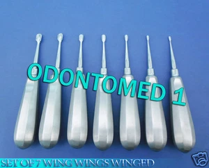 SET OF 7 WING WINGS WINGED DENTAL ELEVATORS SCOOP STYLE  - Picture 1 of 3