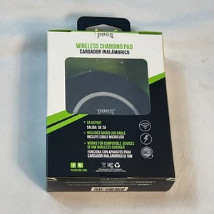 PUGS Wireless Charging Pad Black w/ Micro USB Cable 2A Output Charger - Picture 1 of 4