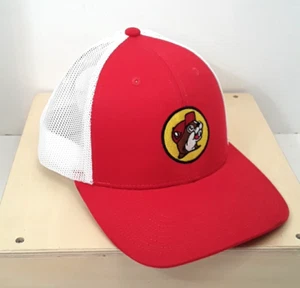 Buc-ee's Logo Trucker Hat Cap Red White Embroidered Beaver Mesh Snapback One Siz - Picture 1 of 14