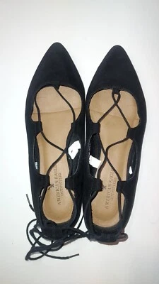 Женские туфли American Eagle с заостренным носком на шнуровке плоские черные размер 8 - Изображение 1 из 4